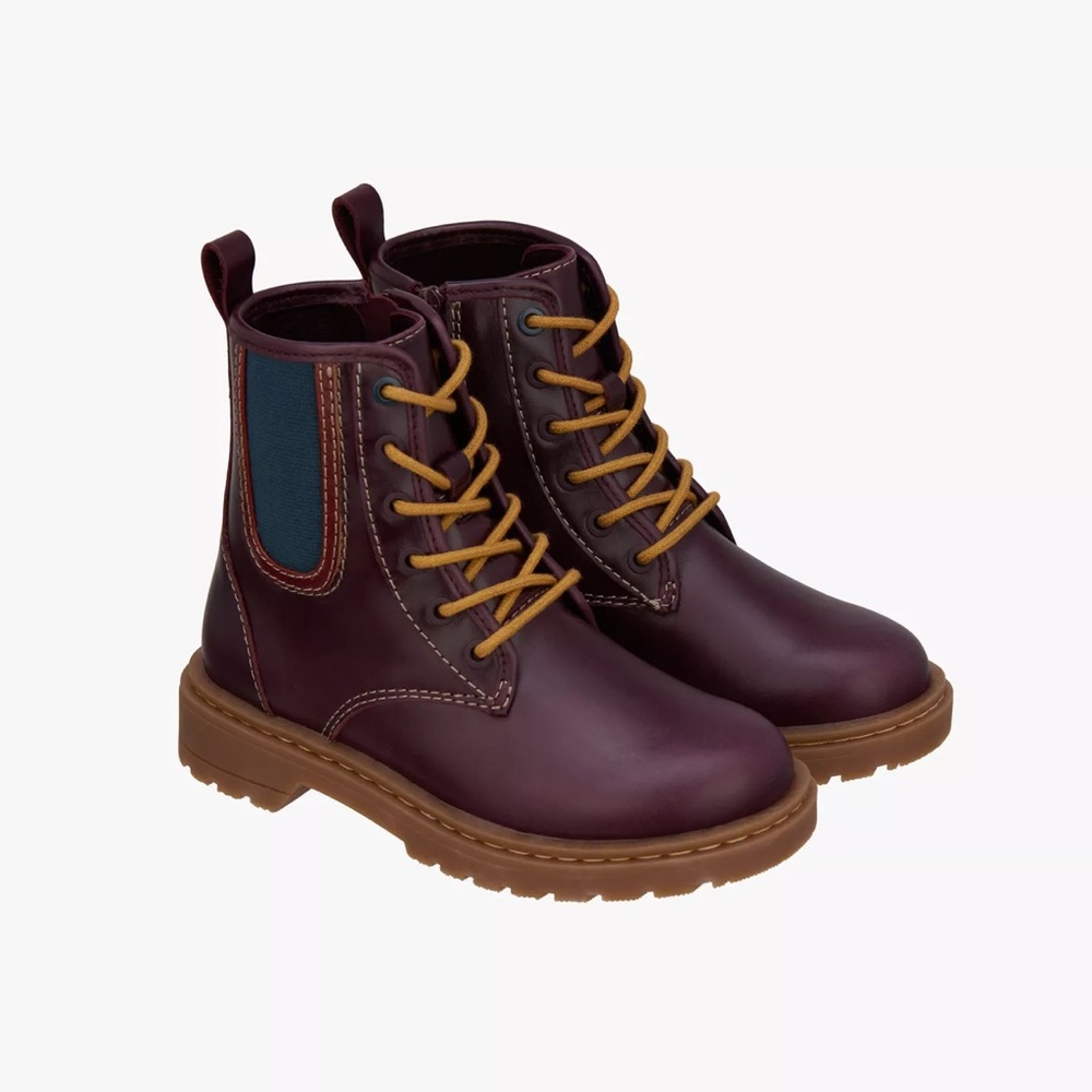 Zara kids limited edition oxblood leather boots BNIB SIZE 2